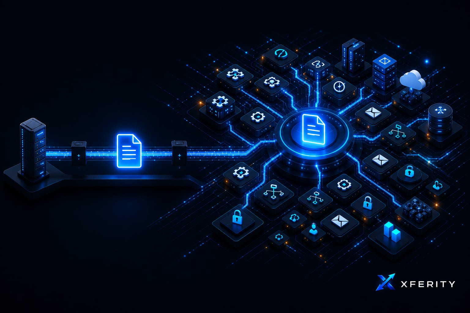 FTP and Managed File Transfer comparison illustration for enterprise file exchange operations